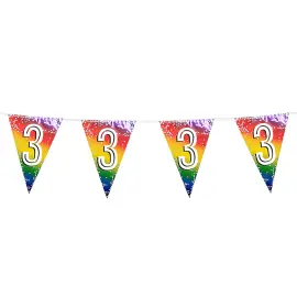 Flagguirlande Regnbue 3 år