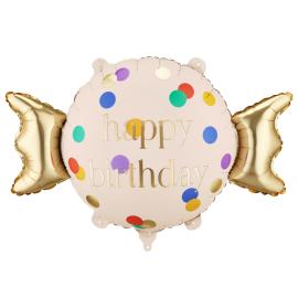 Folieballon Happy Birthday Indpakket Slik