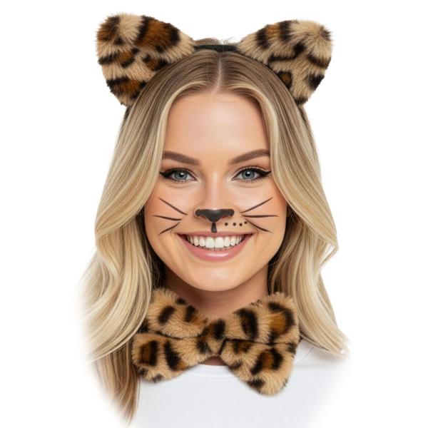 Kostumesæt Leopard Beige/Brun