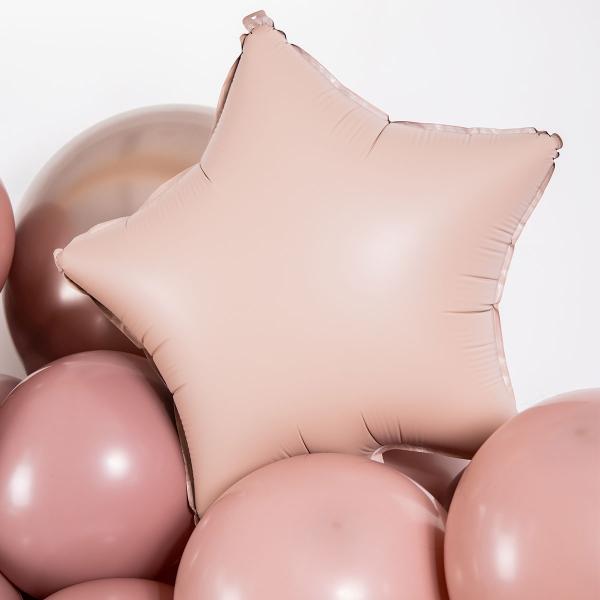 Folieballon Stjerne Gammelrosa Mat