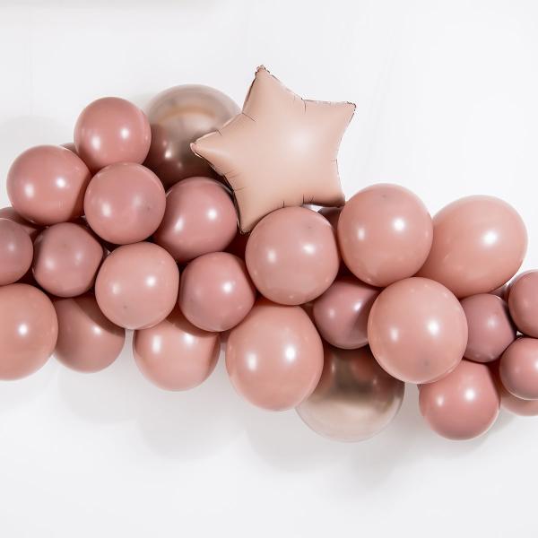 Folieballon Stjerne Gammelrosa Mat