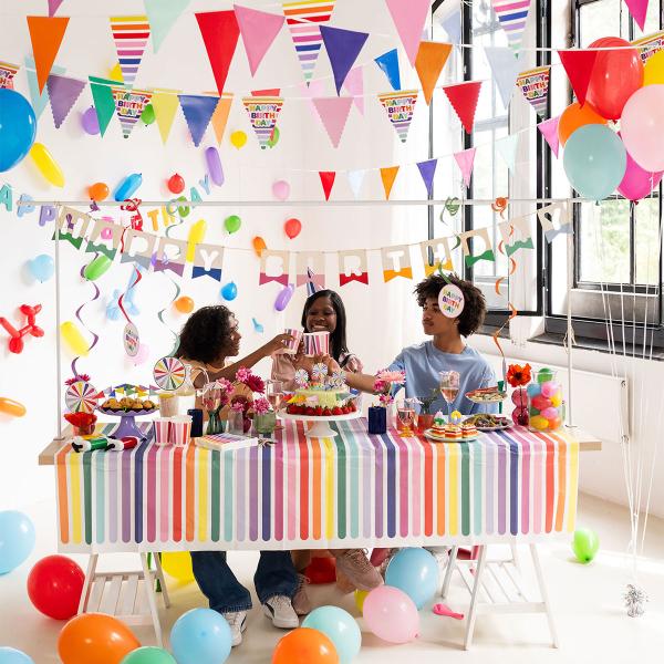 Vimpelguirlande Happy Birthday Stripetastic 6 m