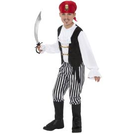 Piratkostume Sort/Hvid Børn