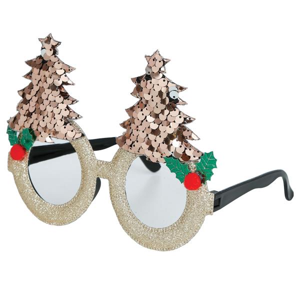 Glitrende Briller med Juletræer