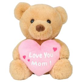 Bamse med Hjerte Love You Mom 17 cm