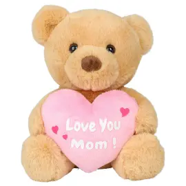 Bamse med Hjerte Love You Mom 17 cm