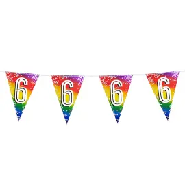Flagguirlande Regnbue 6 år