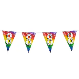 Flagguirlande Regnbue 8 år
