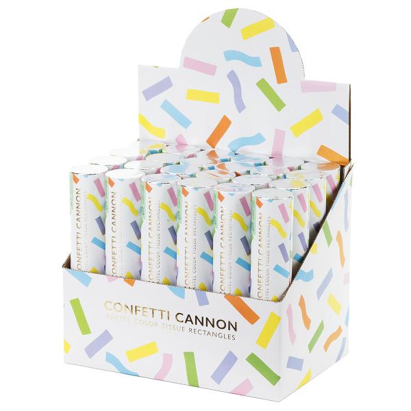 Konfettikanon Rektangulær Pastel 28 cm