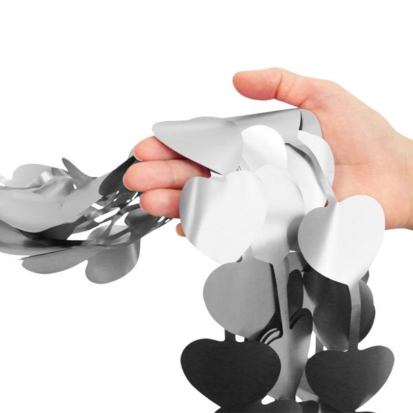 Dørforhæng Hjerter Mat Sølv