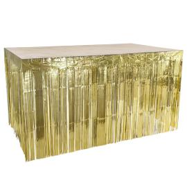 Bordsk&oslash;rt Frynser Metallic Guld 300x74 cm