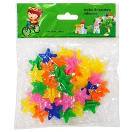 Cykelperler Stjerner Egerpynt 2 cm 36-pak