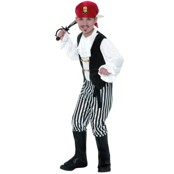 Piratkostume Sort/Hvid Børn