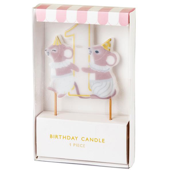 Kagelys 1 år Mus 6,5 x 7,5 cm