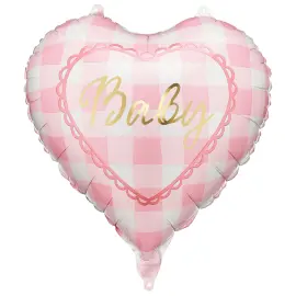 Folieballon Baby Hjerte Lysrosa 35 cm