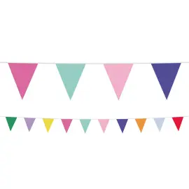Vimpelguirlande i Stof Flerfarvet 6 m