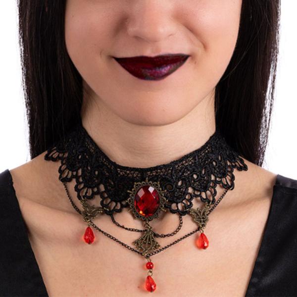 Choker Halskæde med Ædelsten
