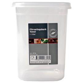 Opbevaringsb&oslash;tte med L&aring;g i Plast 1 Liter