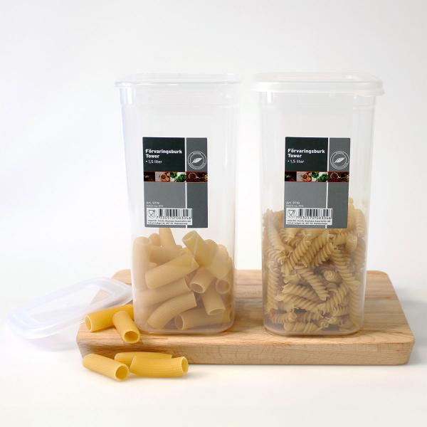 Opbevaringsbøtte med Låg i Plast 1,5 Liter