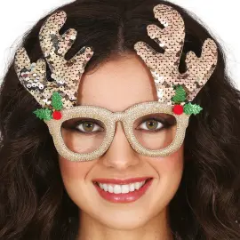 Glitrende Briller med Rensdyrhorn