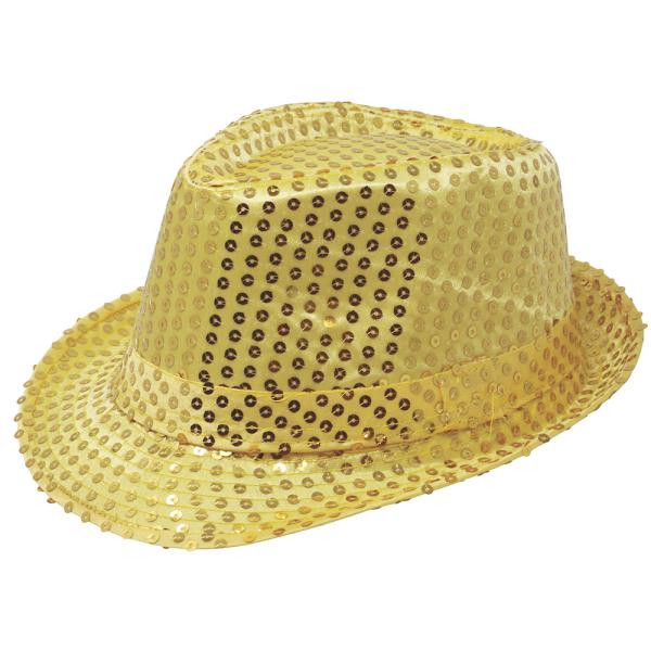 Gangsterhat med Pailletter Guld