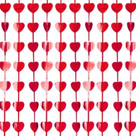 D&oslash;rforh&aelig;ng Hjerter Metallic R&oslash;d