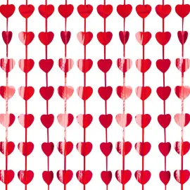 D&oslash;rforh&aelig;ng Hjerter Metallic R&oslash;d