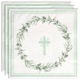 Servietter med Kors og Bladkrans 16-pak