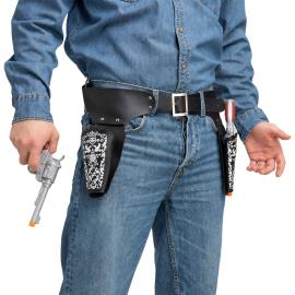 Cowboyrevolver med B&aelig;lte og Hylster Sort