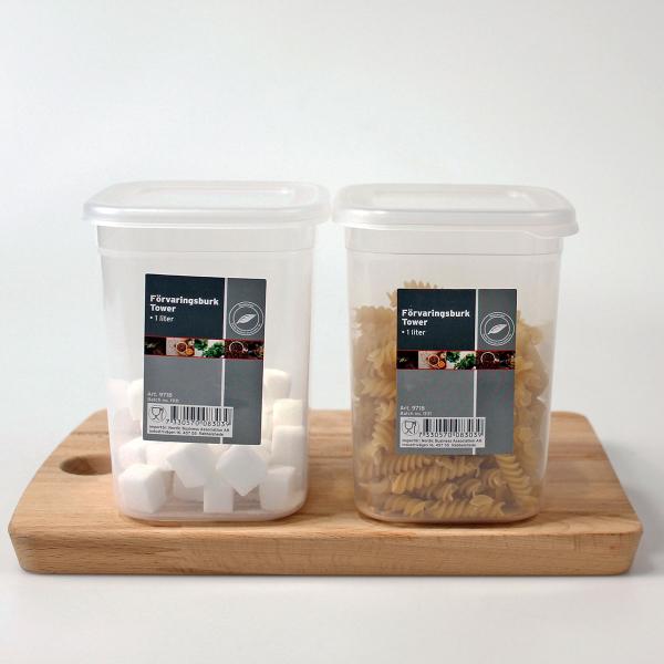 Opbevaringsbøtte med Låg i Plast 1 Liter