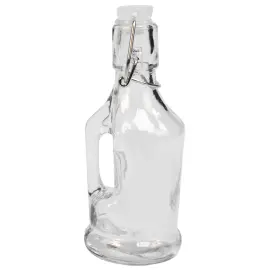 Glasflaske med H&aring;ndtag og Patentprop 6,5 x 17 cm