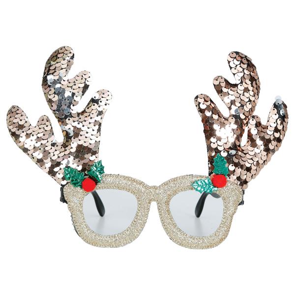 Glitrende Briller med Rensdyrhorn