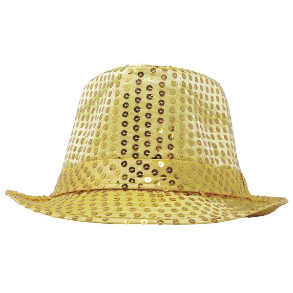Gangsterhat med Pailletter Guld
