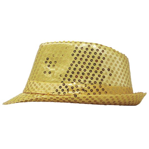 Gangsterhat med Pailletter Guld