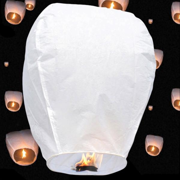 Khom Loy Svævende Lanterne Hvid