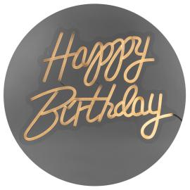 LED Neonskilt Happy Birthday Hvid 40 x 29,5 cm