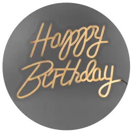 LED Neonskilt Happy Birthday Hvid 40 x 29,5 cm