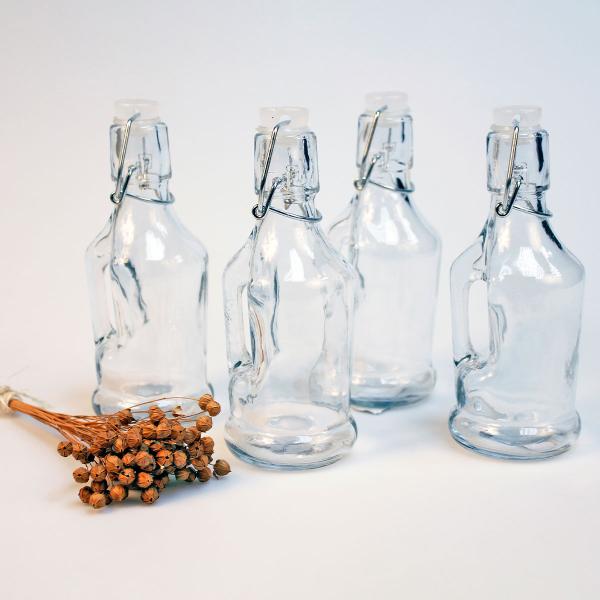Glasflaske med Håndtag og Patentprop 6,5 x 17 cm