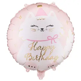 Folieballon Happy Birthday Kat 35 cm