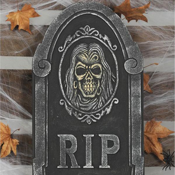 Gravstensdekoration RIP Kranie