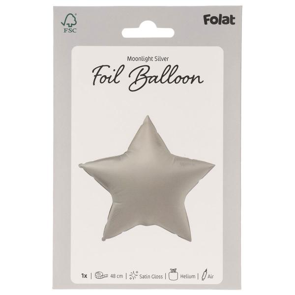 Folieballon Stjerne Månesølv Mat