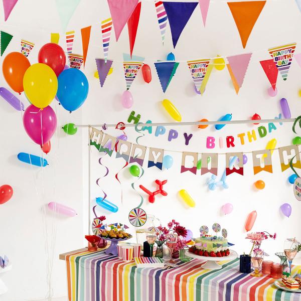 Vimpelguirlande i Stof Flerfarvet 6 m