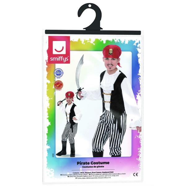 Piratkostume Sort/Hvid Børn
