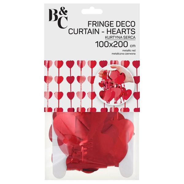 Dørforhæng Hjerter Metallic Rød