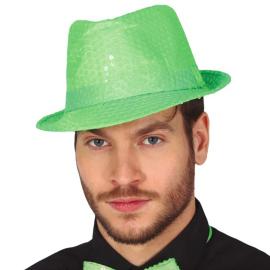 Gangsterhat med Pailletter Neongrøn
