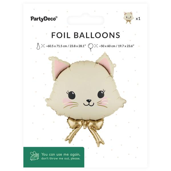 Folieballon Kat med Sløjfe 50 x 60 cm