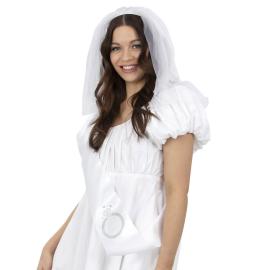 Hvid Brudeslør & Ordensbånd Sæt