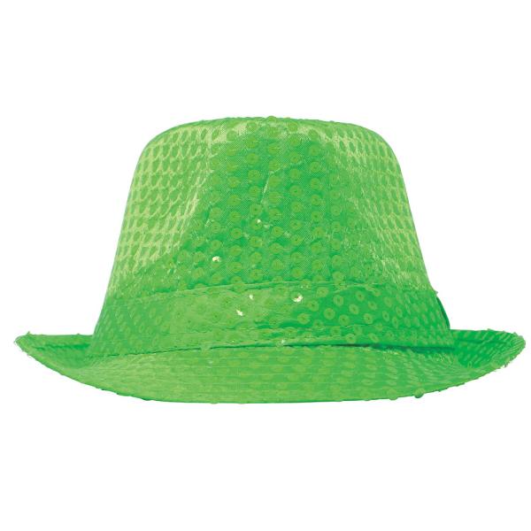 Gangsterhat med Pailletter Neongrøn