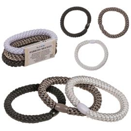 H&aring;relastikker Sort/Gr&aring;/Hvid 3-pak