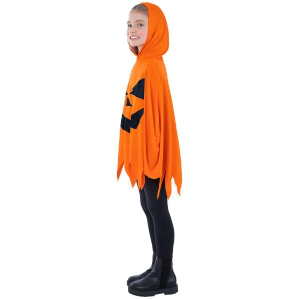 Orange Poncho Halloweengræskar Børn